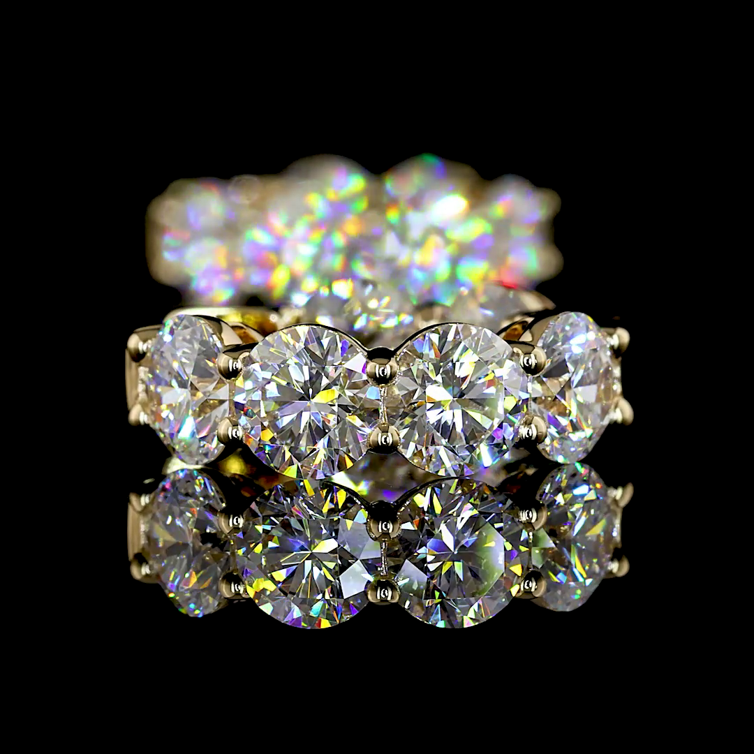 4.96 CTTW Round Lab Grown Diamond Huggies Earring 16.53mm (E Color and VS1 Clarity)