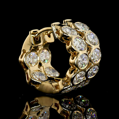2.60 CTTW Oval Lab Grown Diamond Huggies Earring 15.21mm (E Color and VS1 Clarity)