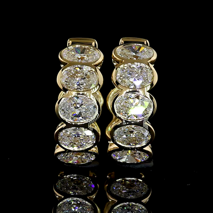 2.60 CTTW Oval Lab Grown Diamond Huggies Earring 15.21mm (E Color and VS1 Clarity)