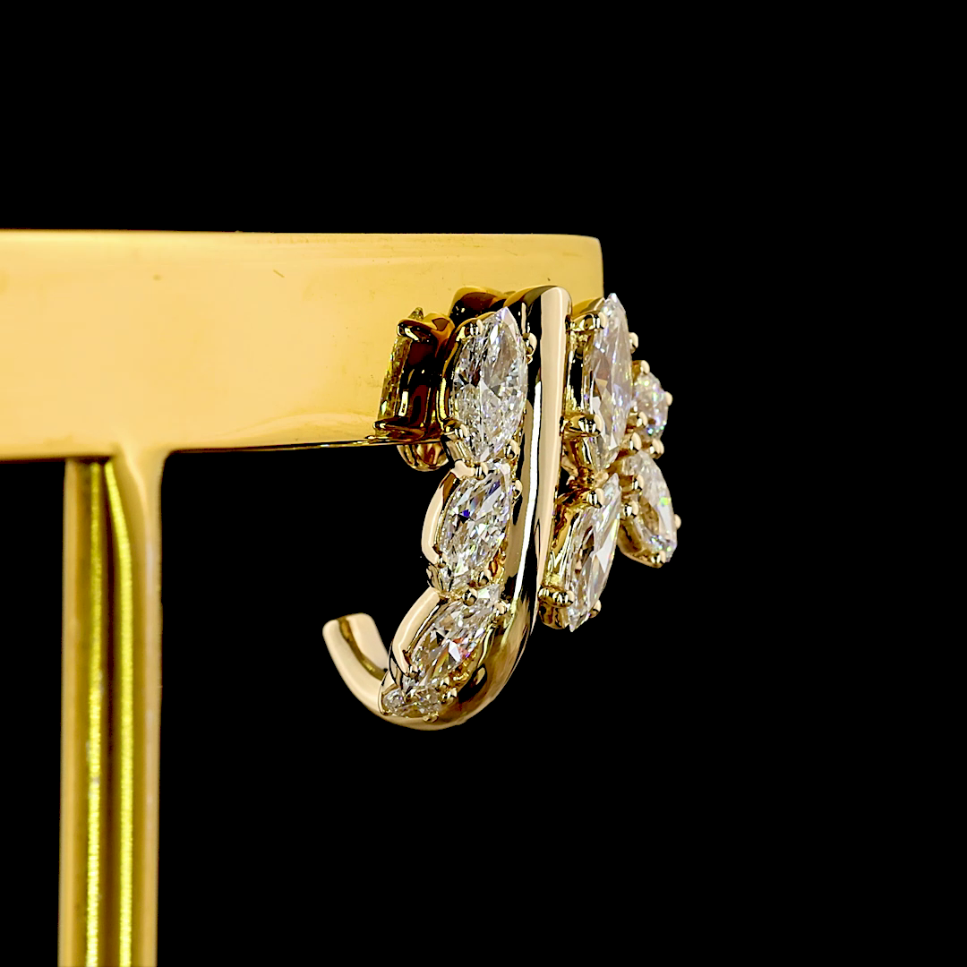 1.68 CTTW Marquise Lab Grown Diamond 57 Earring Size 14.43 (E Color and VS1 Clarity)