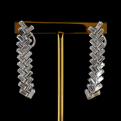 6.30 CTTW Bag Lab Grown Diamond Hanging Earring Size 44.36 (E Color and VS1 Clarity)