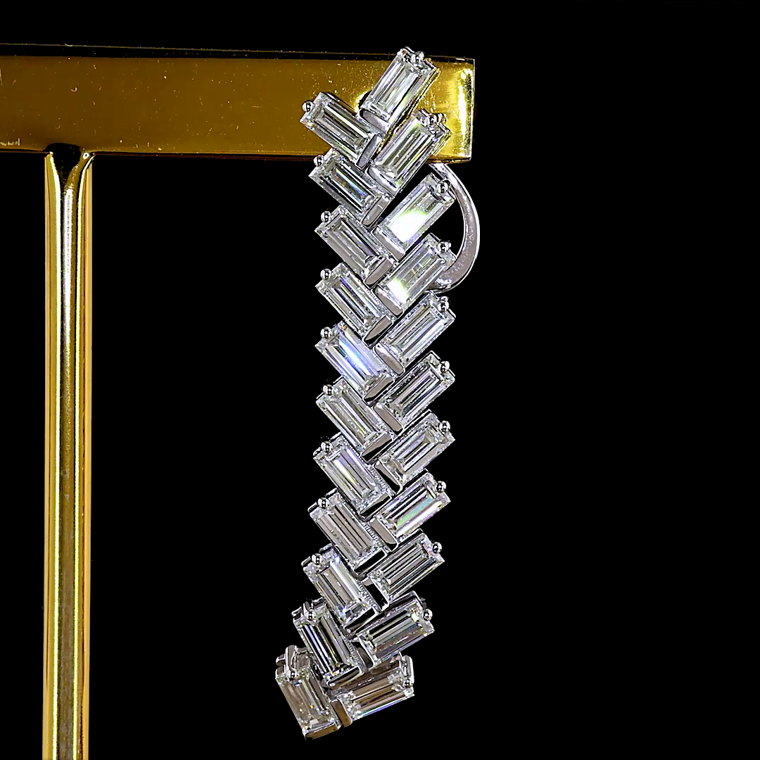 6.30 CTTW Bag Lab Grown Diamond Hanging Earring Size 44.36 (E Color and VS1 Clarity)