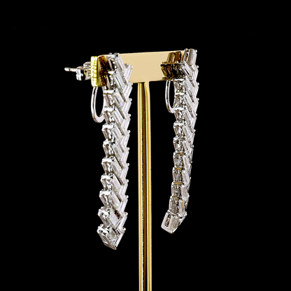 6.30 CTTW Bag Lab Grown Diamond Hanging Earring Size 44.36 (E Color and VS1 Clarity)