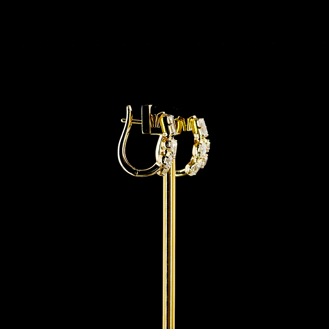 1.24 CTTW MIX Lab Grown Diamond Huggies Earring 16.23mm (E Color and VS1 Clarity)