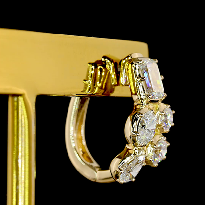 1.24 CTTW MIX Lab Grown Diamond Huggies Earring 16.23mm (E Color and VS1 Clarity)