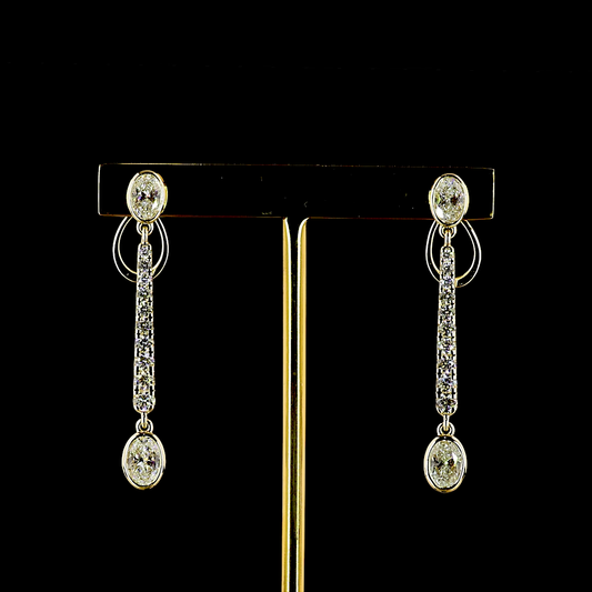 2.43 CTTW Oval Lab Grown Diamond Hanging Earring (E Color and VS1 Clarity)