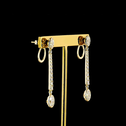 2.43 CTTW Oval Lab Grown Diamond Hanging Earring (E Color and VS1 Clarity)