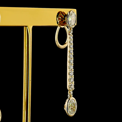 2.43 CTTW Oval Lab Grown Diamond Hanging Earring (E Color and VS1 Clarity)