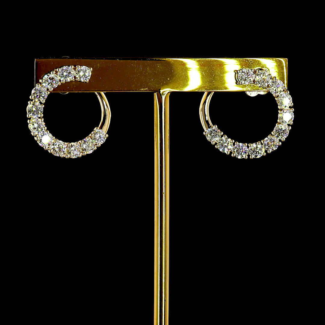 2.21 CTTW Round Lab Grown Diamond C Hoops Earring Size 17.3 (E Color and VS1 Clarity)