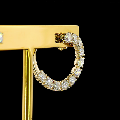 2.21 CTTW Round Lab Grown Diamond C Hoops Earring Size 17.3 (E Color and VS1 Clarity)