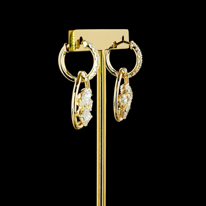 2.99 CTTW MIX Lab Grown Diamond Hanging Earring Size 28.82 (E Color and VS1 Clarity)