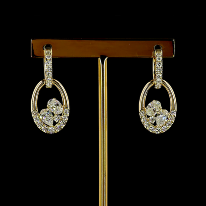 2.55 CTTW MIX Lab Grown Diamond Hanging Earring Size 28 (E Color and VS1 Clarity)