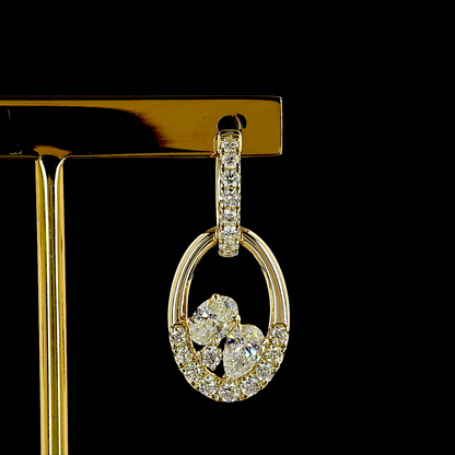 2.55 CTTW MIX Lab Grown Diamond Hanging Earring Size 28 (E Color and VS1 Clarity)