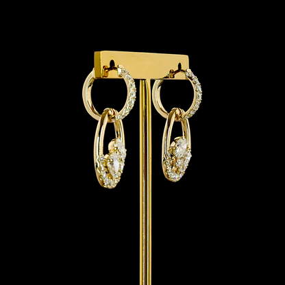 2.55 CTTW MIX Lab Grown Diamond Hanging Earring Size 28 (E Color and VS1 Clarity)