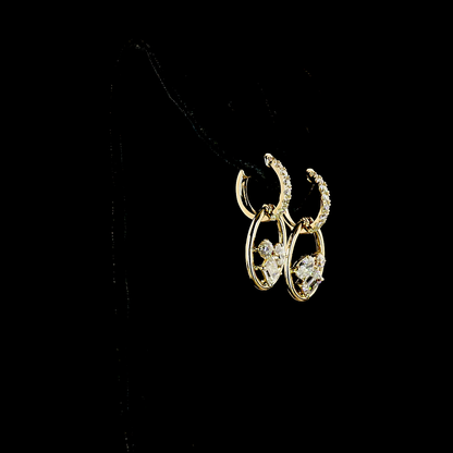 2.55 CTTW MIX Lab Grown Diamond Hanging Earring Size 28 (E Color and VS1 Clarity)