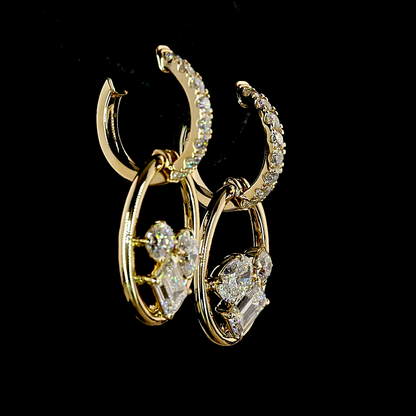 2.55 CTTW MIX Lab Grown Diamond Hanging Earring Size 28 (E Color and VS1 Clarity)