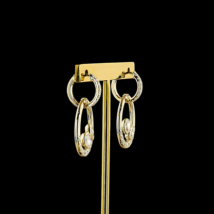 2.12 CTTW MIX Lab Grown Diamond Hanging Earring Size 30.7 (E Color and VS1 Clarity)
