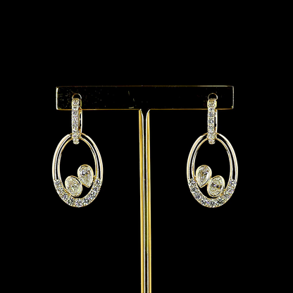 2.06 CTTW MIX Lab Grown Diamond Hanging Earring Size 30.7 (E Color and VS1 Clarity)
