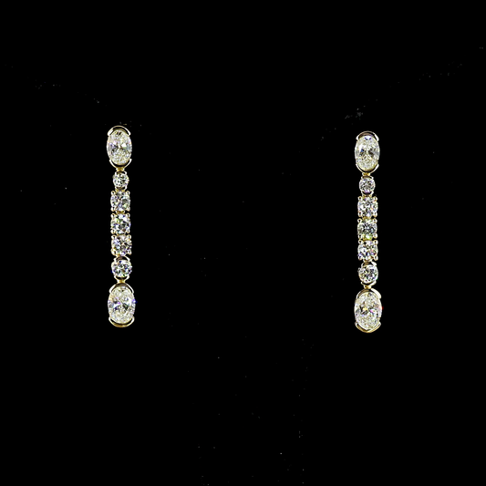2.66 CTTW Oval Lab Grown Diamond Hanging Earring (E Color and VS1 Clarity)