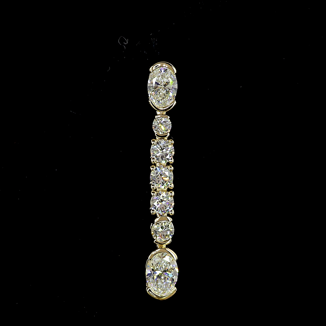 2.66 CTTW Oval Lab Grown Diamond Hanging Earring (E Color and VS1 Clarity)