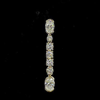 2.66 CTTW Oval Lab Grown Diamond Hanging Earring (E Color and VS1 Clarity)