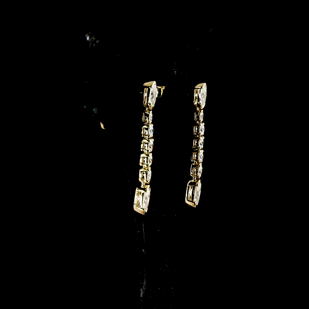 2.66 CTTW Oval Lab Grown Diamond Hanging Earring (E Color and VS1 Clarity)