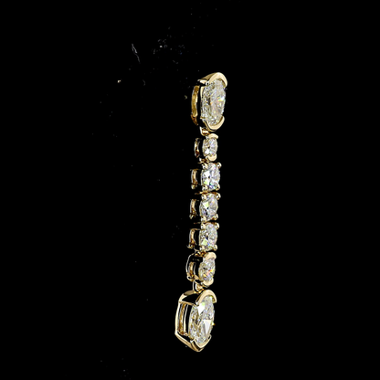 2.66 CTTW Oval Lab Grown Diamond Hanging Earring (E Color and VS1 Clarity)