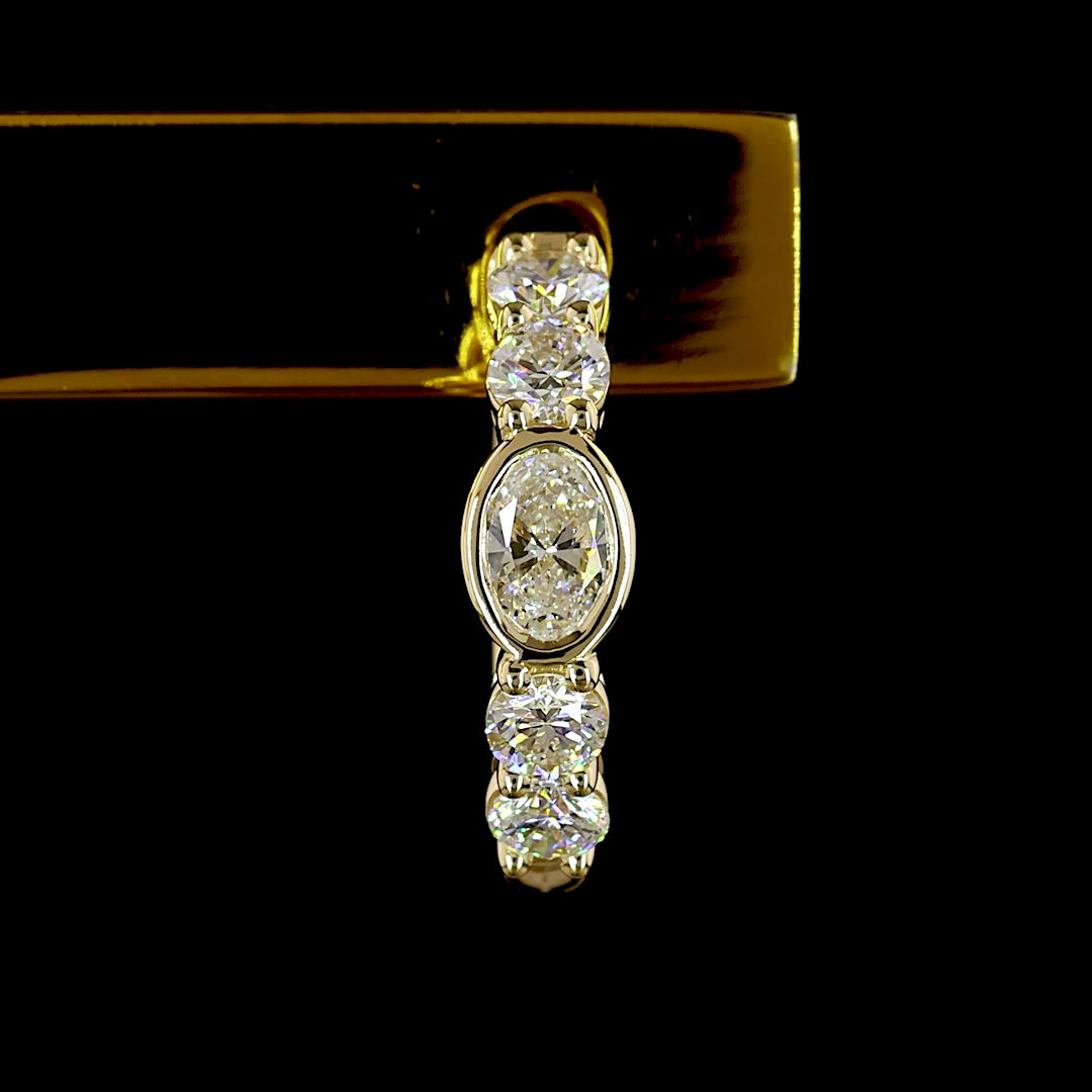 0.94 CTTW Oval Lab Grown Diamond Huggies Earring 16.3mm (E Color and VS1 Clarity)