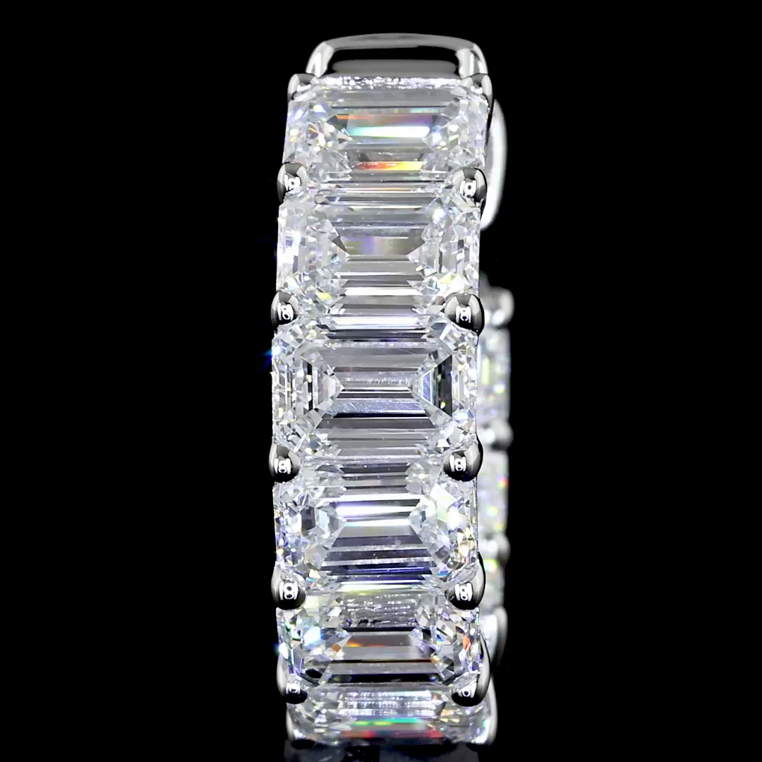 3.13 CTTW Emerald Lab Diamond Huggies Earring 14.75mm 14k White Gold F Color and VS1 Clarity jewelry-spot-usa