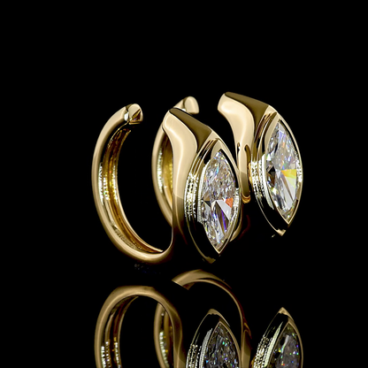 1.06 CTTW Marquise Lab Grown Diamond Huggies Earring (E Color and VS1 Clarity)