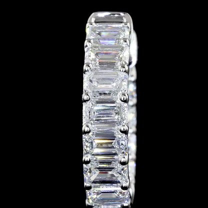 2.05 CTTW Emerald Lab Diamond Huggies Earring 14.8mm 14k White Gold E Color and VS Clarity jewelry-spot-usa