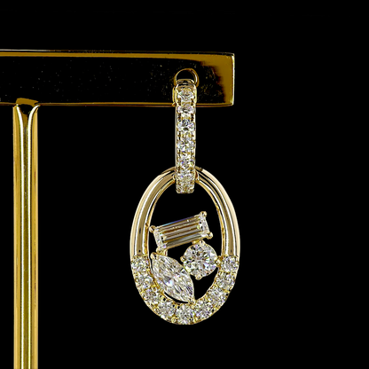 2.66 CTTW MIX Lab Grown Diamond Hanging Earring Size 28.82 (E Color and VS1 Clarity)