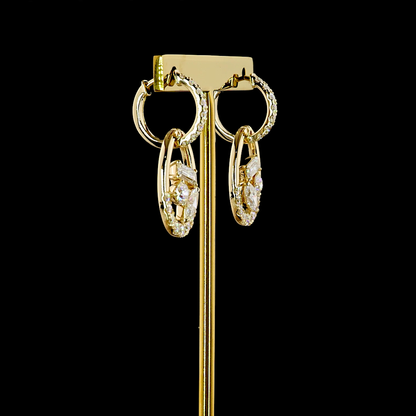 2.66 CTTW MIX Lab Grown Diamond Hanging Earring Size 28.82 (E Color and VS1 Clarity)