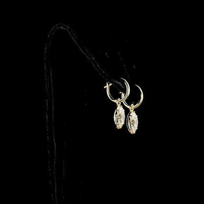 3.04 CTTW Oval Lab Grown Diamond Hanging Earring Size 22.95 (E Color and VS2 Clarity)