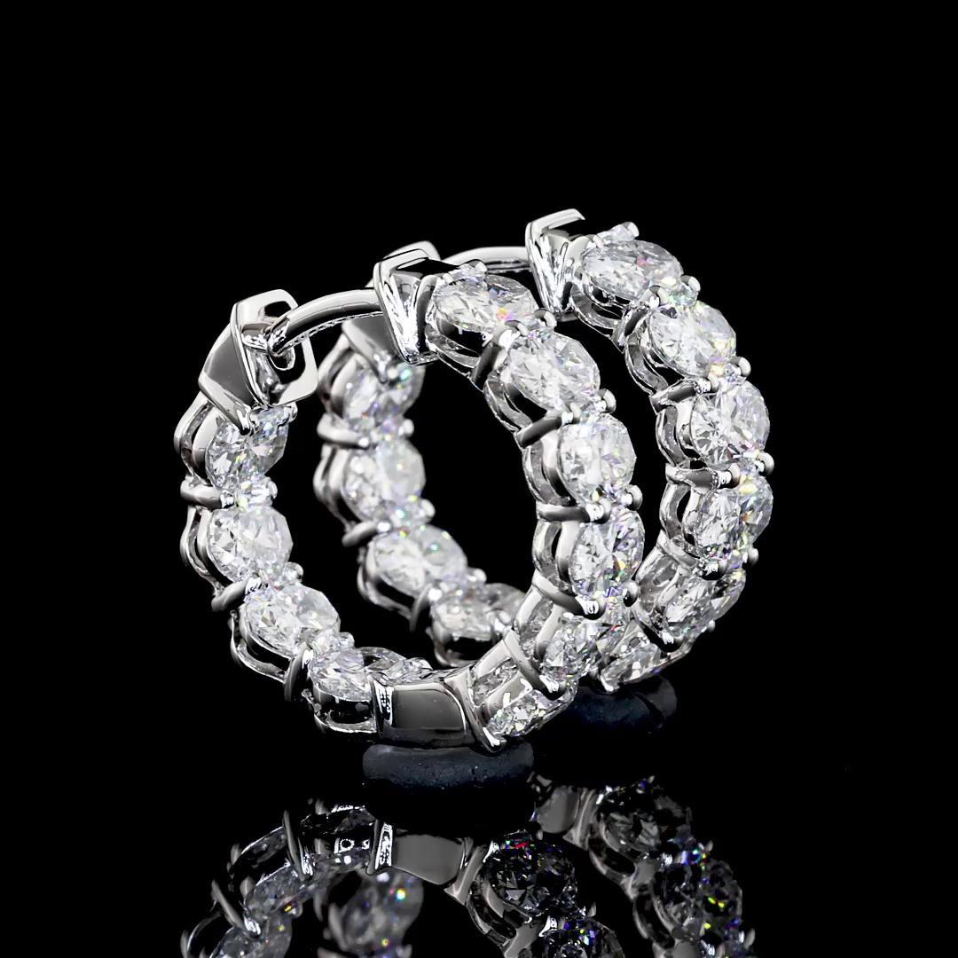 1.99 CTTW Oval Lab Diamond Huggies Earring 14mm 14k White Gold E/F Color and VS/VS2/VS1 Clarity jewelry-spot-usa