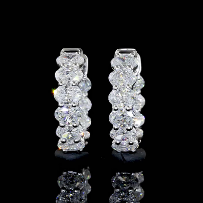 1.99 CTTW Oval Lab Diamond Huggies Earring 14mm 14k White Gold E/F Color and VS/VS2/VS1 Clarity jewelry-spot-usa