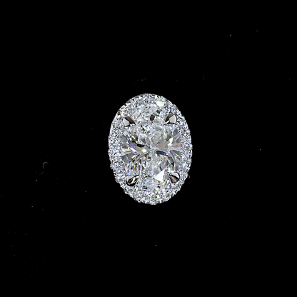1.04 CTTW Oval Lab Grown Diamond Halo Studs Earring (E Color and VS1 Clarity)