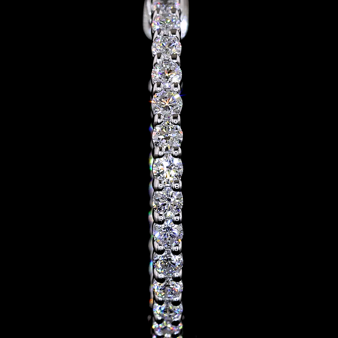 0.94 CTTW Round Lab Grown Diamond Hoops Earring 21.45mm (E Color and VS1 Clarity)