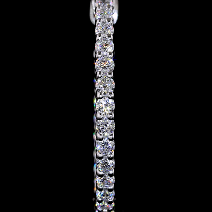 0.94 CTTW Round Lab Grown Diamond Hoops Earring 21.45mm (E Color and VS1 Clarity)