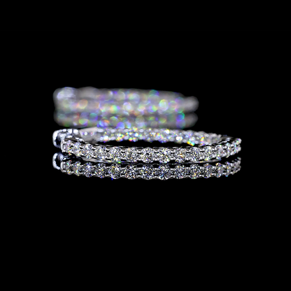0.94 CTTW Round Lab Grown Diamond Hoops Earring 21.45mm (E Color and VS1 Clarity)