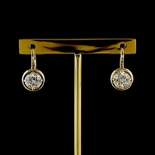 2.04 CTTW Round Lab Grown Diamond Huggies Earring 19.25mm (E Color and VS2 Clarity)