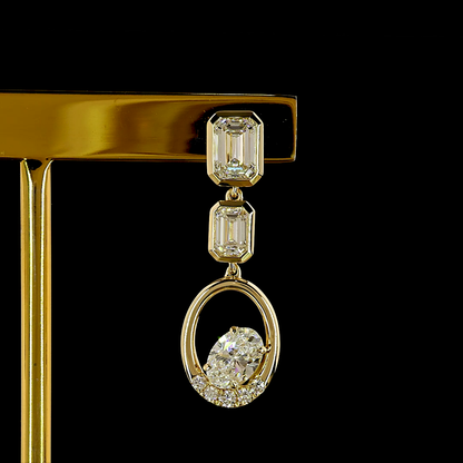 3.12 CTTW MIX Lab Grown Diamond Hanging Earring Size 28.82 (E Color and VS1 Clarity)