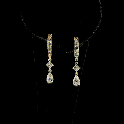 1.37 CTTW MIX Lab Grown Diamond Hanging Earring Size 27.22 (E Color and VS1 Clarity)