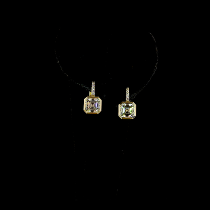 3.12 CTTW Asscher Lab Grown Diamond Hanging Earring (F Color and VVS2 Clarity)
