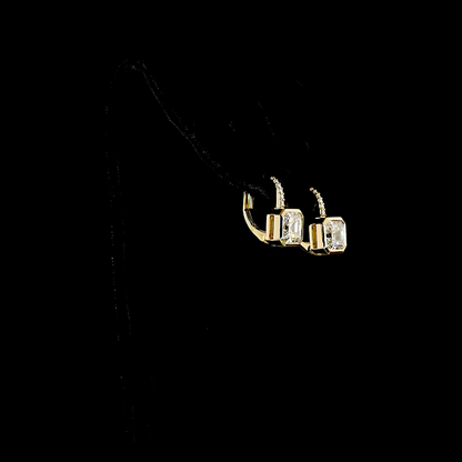 3.12 CTTW Asscher Lab Grown Diamond Hanging Earring (F Color and VVS2 Clarity)