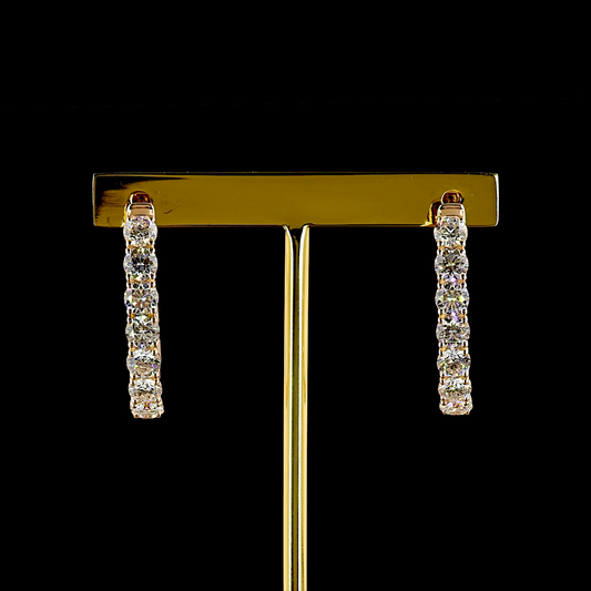 4.03 CTTW Round Lab Grown Diamond Hoops Earring 28mm (E Color and VS1 Clarity)