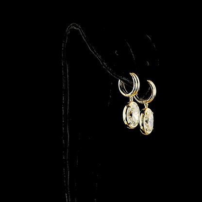 5.18 CTTW Oval Lab Grown Diamond Hanging Earring Size 26.4 (F Color and VS1 Clarity)