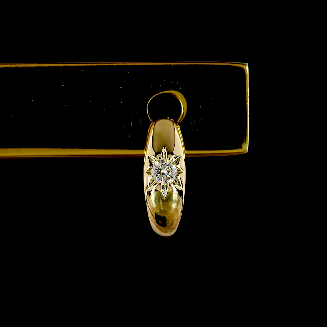 0.04 CTTW Round Lab Grown Diamond Huggies Earring 310mm (E Color and VS1 Clarity)