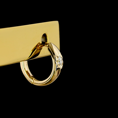 0.04 CTTW Round Lab Grown Diamond Huggies Earring 310mm (E Color and VS1 Clarity)