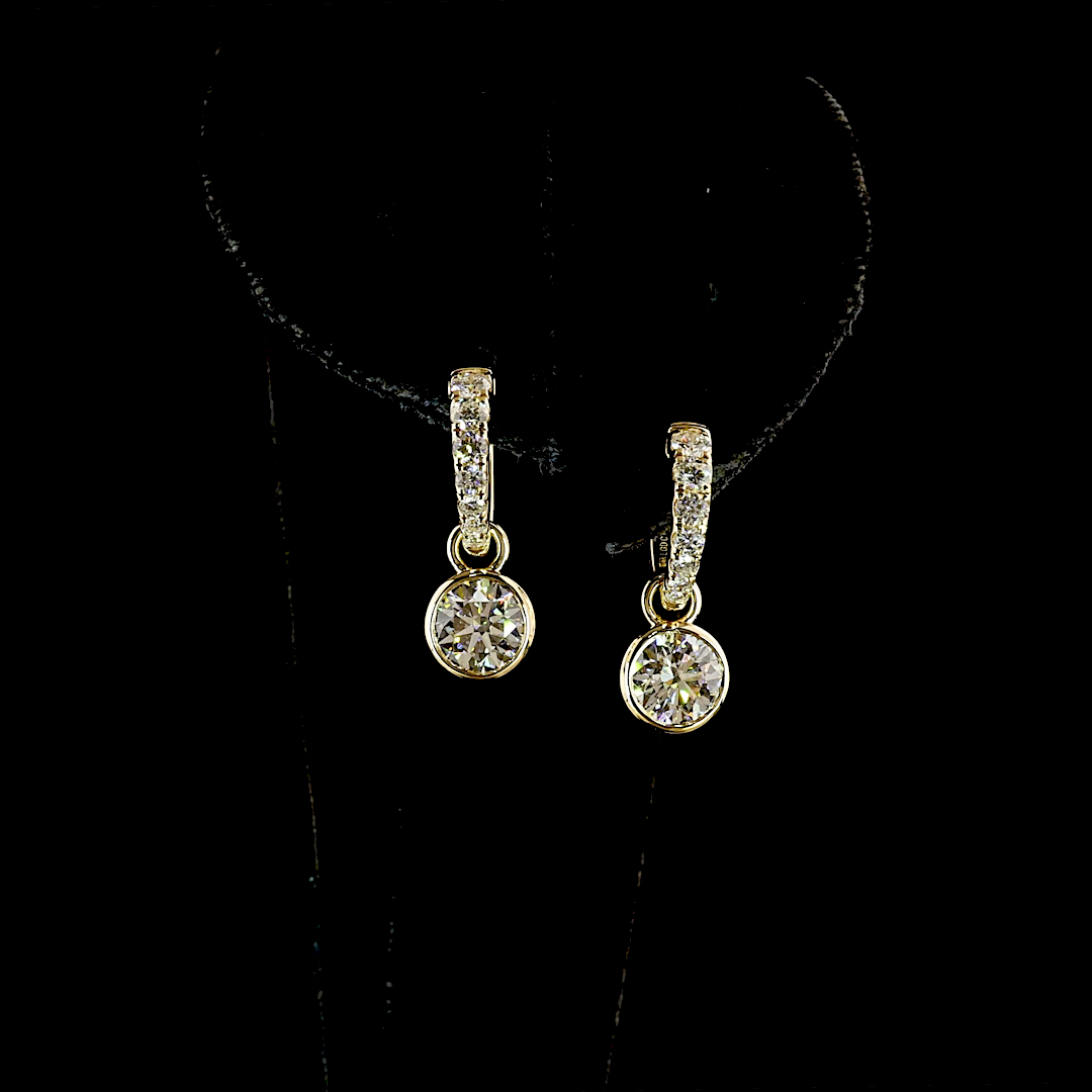 2.54 CTTW Round Lab Grown Diamond Hanging Earring Size 21.45 (D Color and VS2 Clarity)